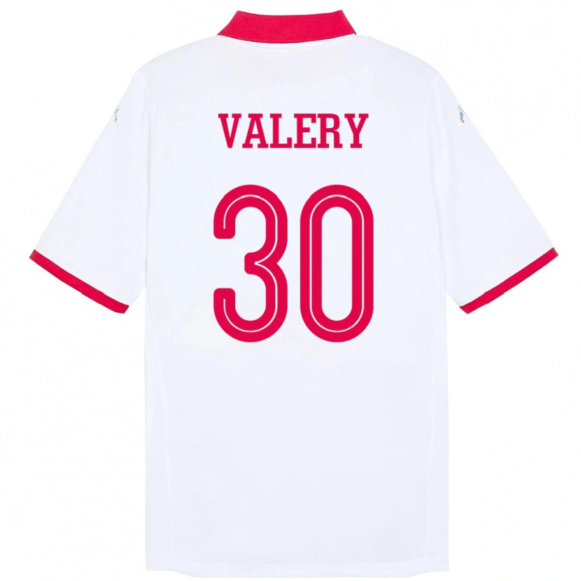 Danxen Kinderen Tunesië Yann Valery #30 Wit Uitshirt Uittenue 24-26 T-Shirt