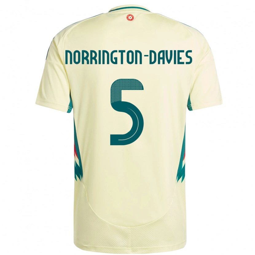 Danxen Kinderen Wales Rhys Norrington-Davies #5 Beige Geel Uitshirt Uittenue 24-26 T-Shirt