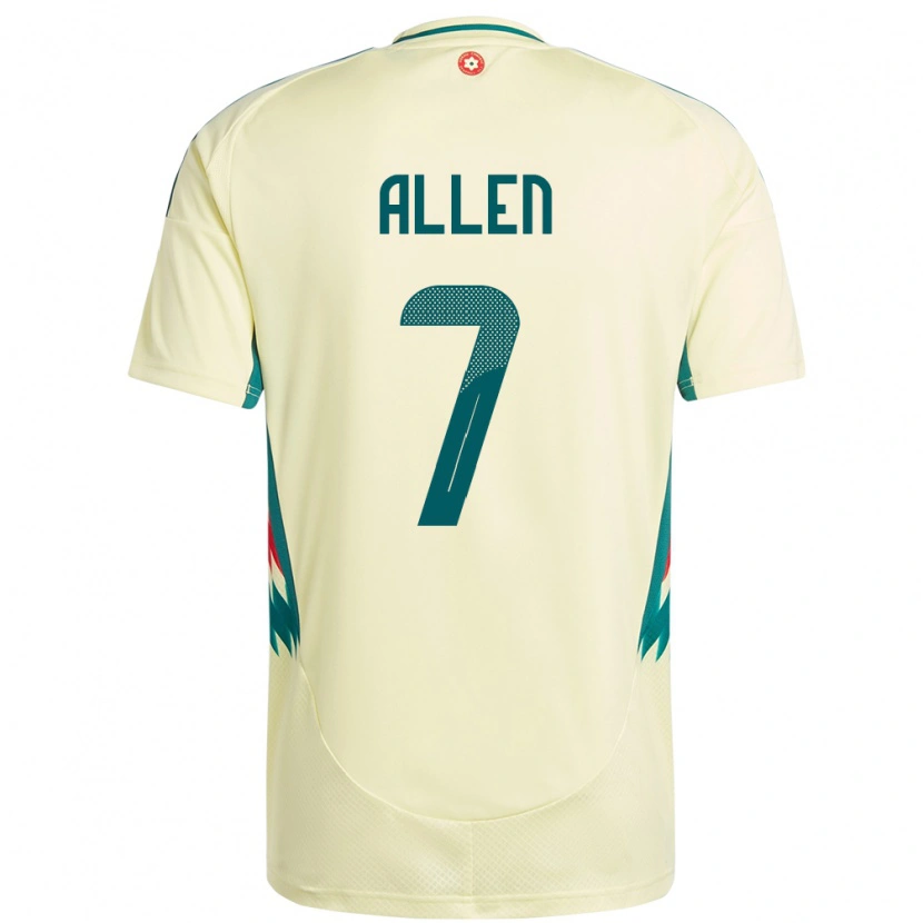 Danxen Kinderen Wales Joe Allen #7 Beige Geel Uitshirt Uittenue 24-26 T-Shirt