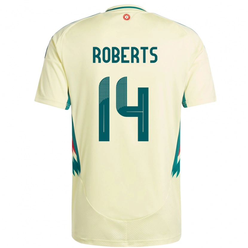 Danxen Kinderen Wales Connor Roberts #14 Beige Geel Uitshirt Uittenue 24-26 T-Shirt