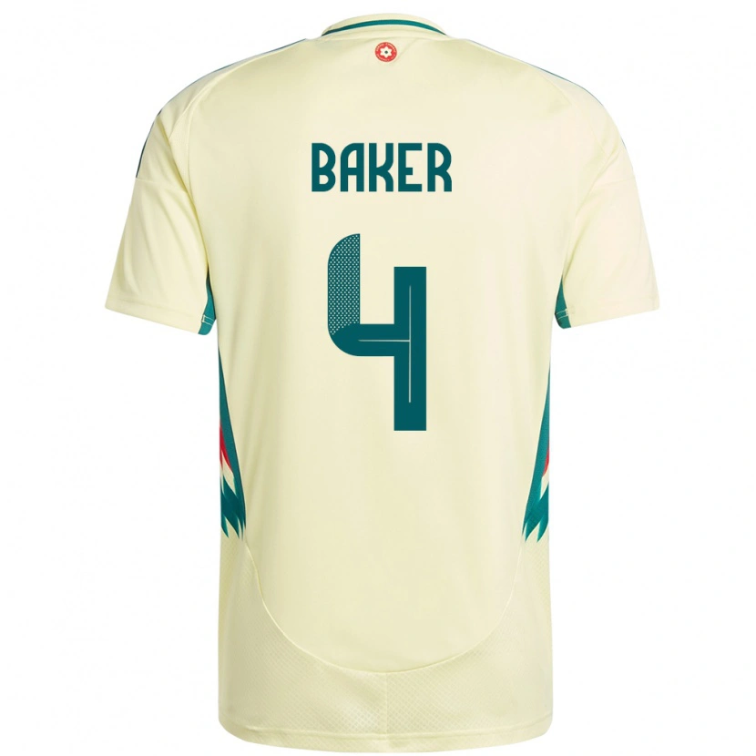 Danxen Kinderen Wales Matthew Baker #4 Beige Geel Uitshirt Uittenue 24-26 T-Shirt