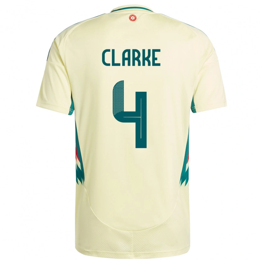 Danxen Kinderen Wales Brayden Clarke #4 Beige Geel Uitshirt Uittenue 24-26 T-Shirt