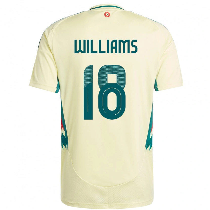 Danxen Kinderen Wales Josh Williams #18 Beige Geel Uitshirt Uittenue 24-26 T-Shirt