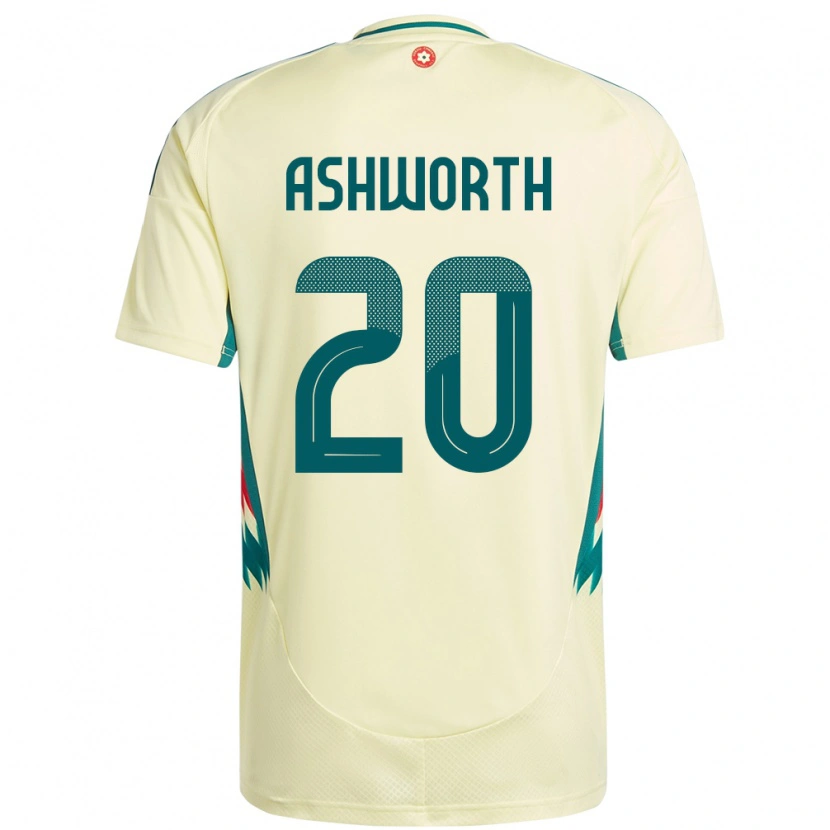 Danxen Kinderen Wales Zac Ashworth #20 Beige Geel Uitshirt Uittenue 24-26 T-Shirt