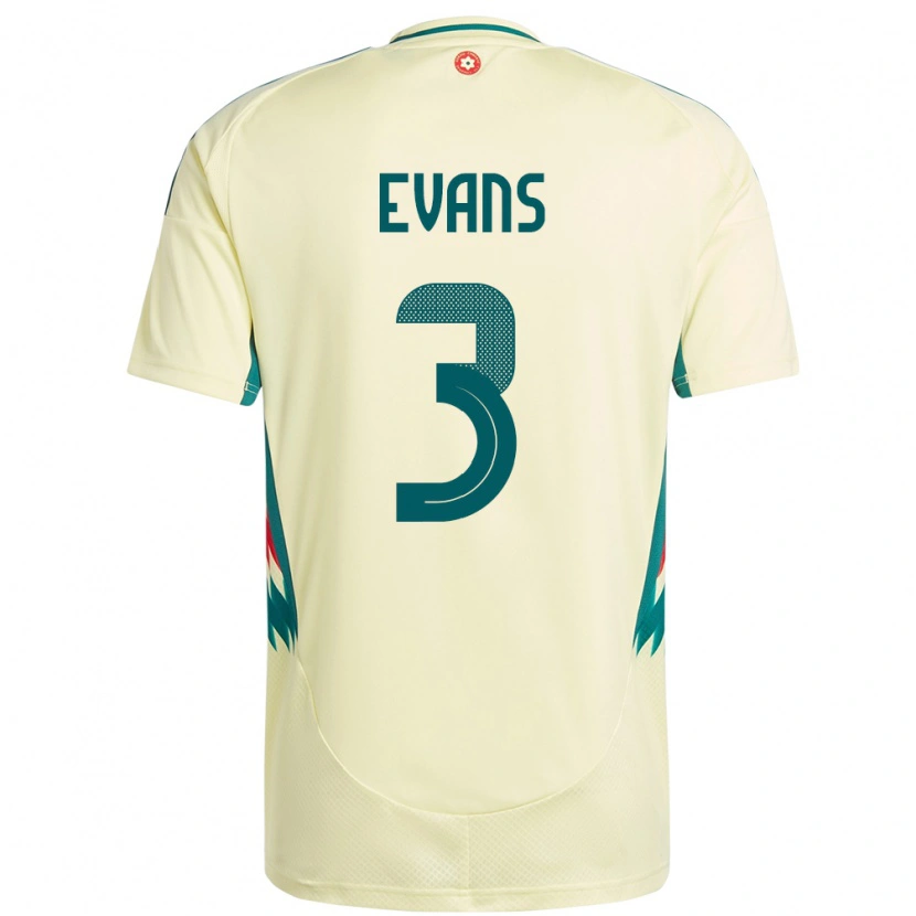 Danxen Kinderen Wales Gemma Evans #3 Beige Geel Uitshirt Uittenue 24-26 T-Shirt