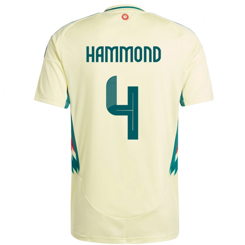 Danxen Kinderen Wales Ben Hammond #4 Beige Geel Uitshirt Uittenue 24-26 T-Shirt