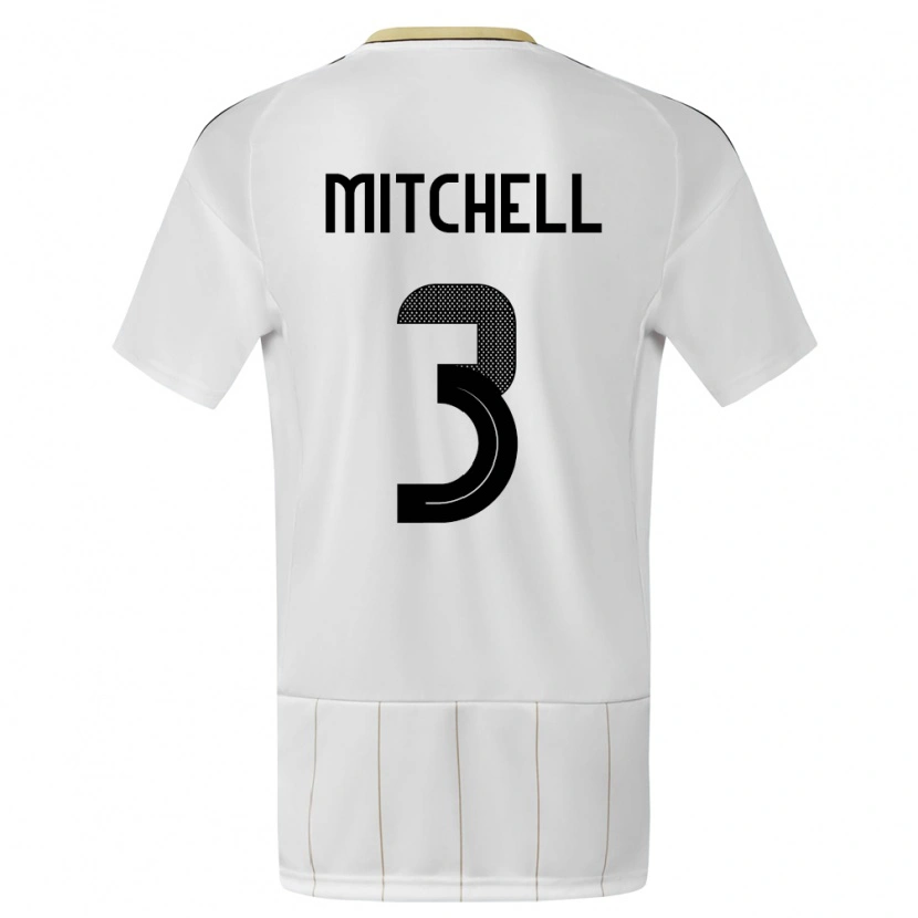 Danxen Kinderen Costa Rica Jeyland Mitchell #3 Wit Uitshirt Uittenue 24-26 T-Shirt