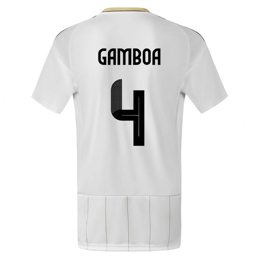 Danxen Kinderen Costa Rica Alexis Gamboa #4 Wit Uitshirt Uittenue 24-26 T-Shirt