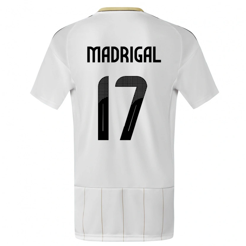 Danxen Kinderen Costa Rica Warren Madrigal #17 Wit Uitshirt Uittenue 24-26 T-Shirt