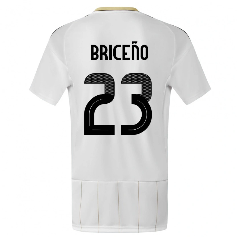 Danxen Kinderen Costa Rica Kevin Briceño #23 Wit Uitshirt Uittenue 24-26 T-Shirt
