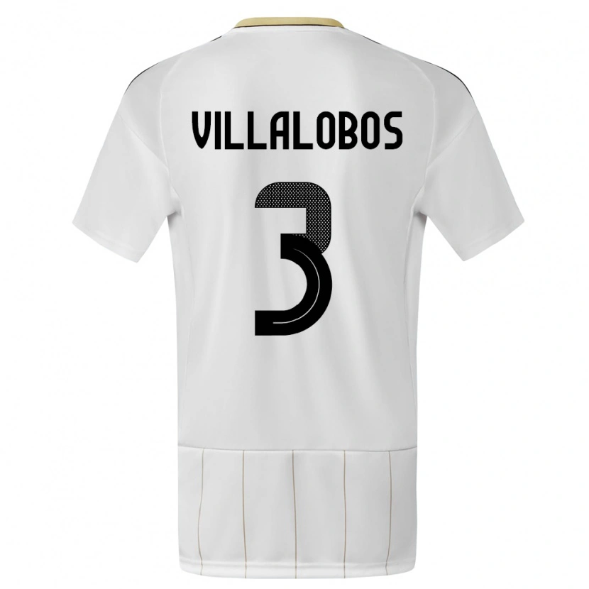 Danxen Kinderen Costa Rica Guillermo Villalobos #3 Wit Uitshirt Uittenue 24-26 T-Shirt
