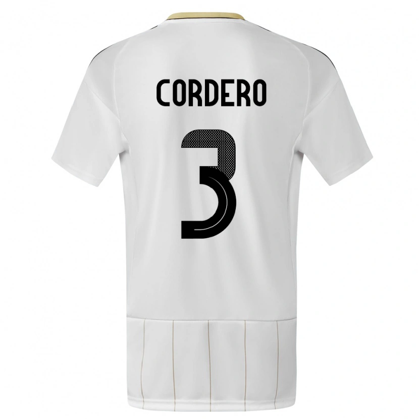 Danxen Kinderen Costa Rica Thiago Cordero #3 Wit Uitshirt Uittenue 24-26 T-Shirt
