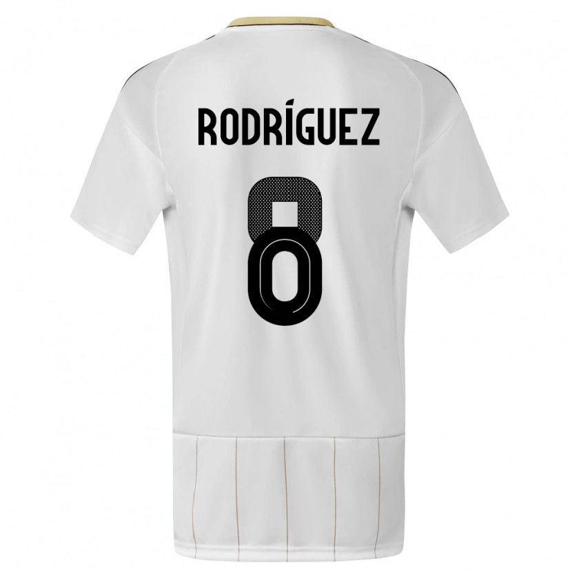 Danxen Kinderen Costa Rica Bryson Rodríguez #8 Wit Uitshirt Uittenue 24-26 T-Shirt