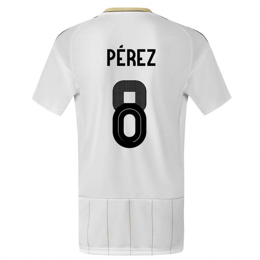 Danxen Kinderen Costa Rica Adriel Pérez #8 Wit Uitshirt Uittenue 24-26 T-Shirt