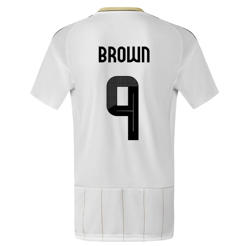 Danxen Kinderen Costa Rica Marcos Brown #9 Wit Uitshirt Uittenue 24-26 T-Shirt