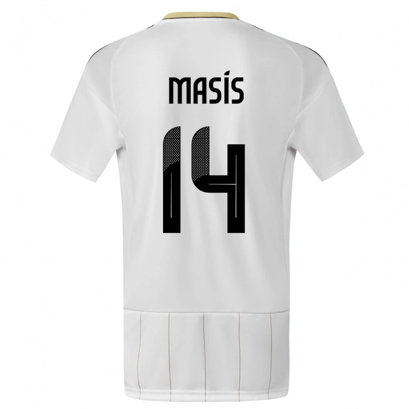 Danxen Kinderen Costa Rica Dylan Masís #14 Wit Uitshirt Uittenue 24-26 T-Shirt