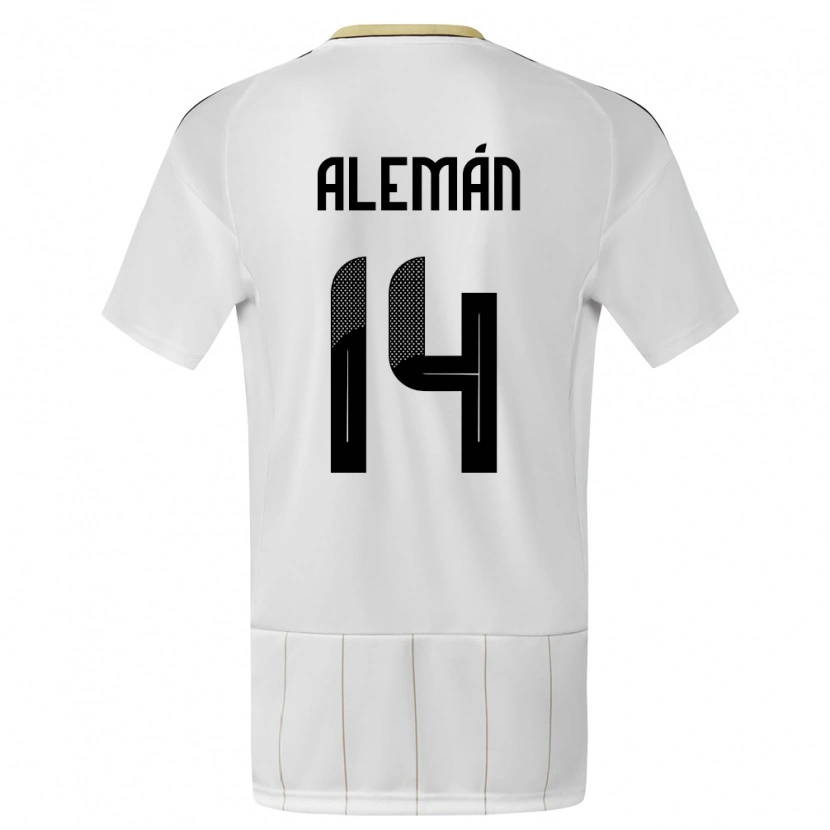 Danxen Kinderen Costa Rica Jeremy Alemán #14 Wit Uitshirt Uittenue 24-26 T-Shirt
