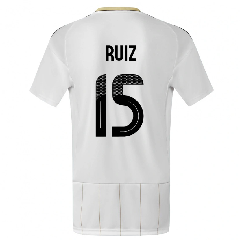 Danxen Kinderen Costa Rica John Ruiz #15 Wit Uitshirt Uittenue 24-26 T-Shirt