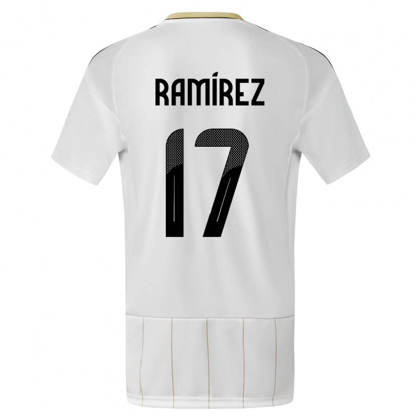 Danxen Kinderen Costa Rica Dylan Ramírez #17 Wit Uitshirt Uittenue 24-26 T-Shirt