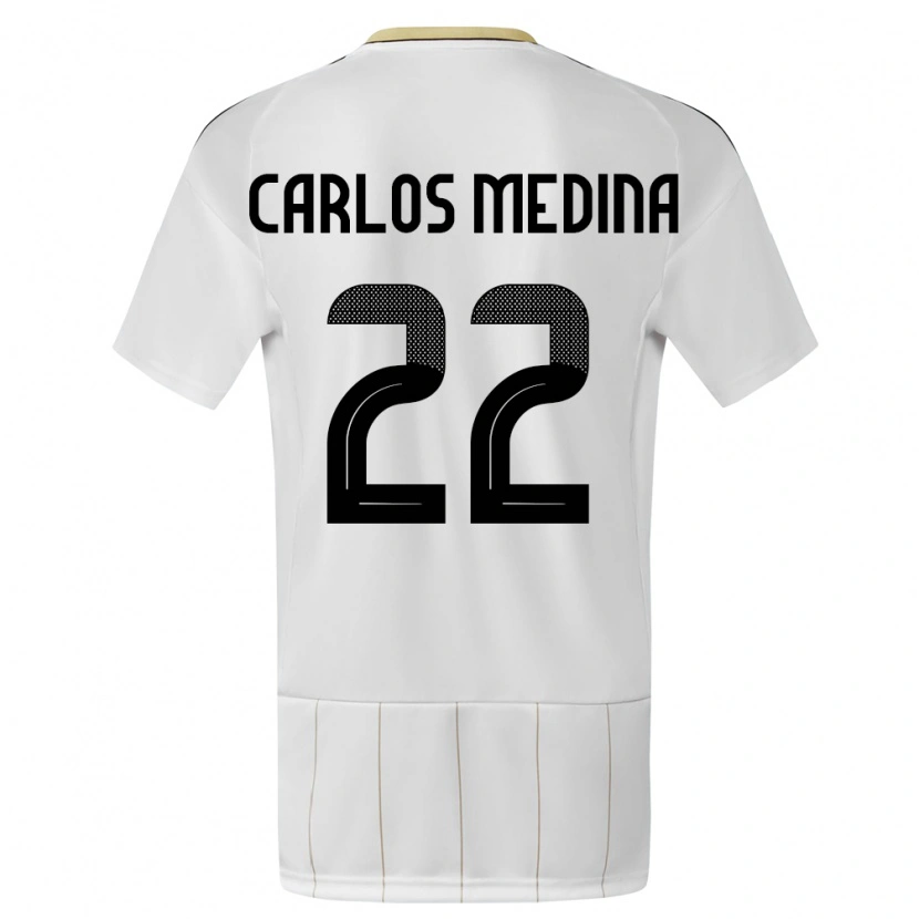 Danxen Kinderen Costa Rica Luis Carlos Medina #22 Wit Uitshirt Uittenue 24-26 T-Shirt