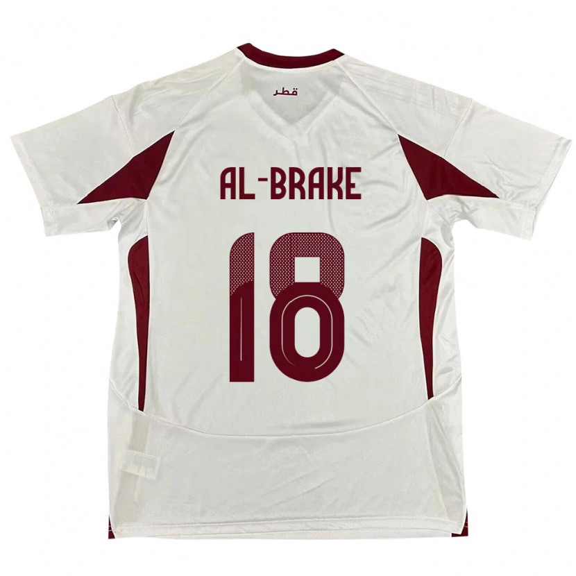 Danxen Kinderen Qatar Sultan Al-Brake #18 Wit Uitshirt Uittenue 24-26 T-Shirt