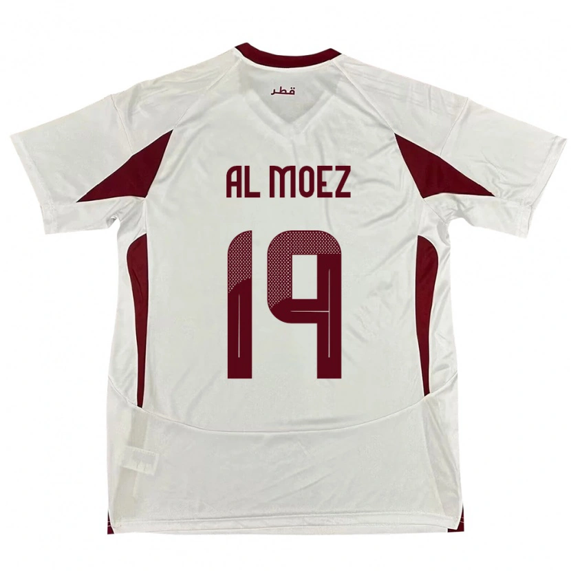 Danxen Kinderen Qatar Almoez Ali #19 Wit Uitshirt Uittenue 24-26 T-Shirt
