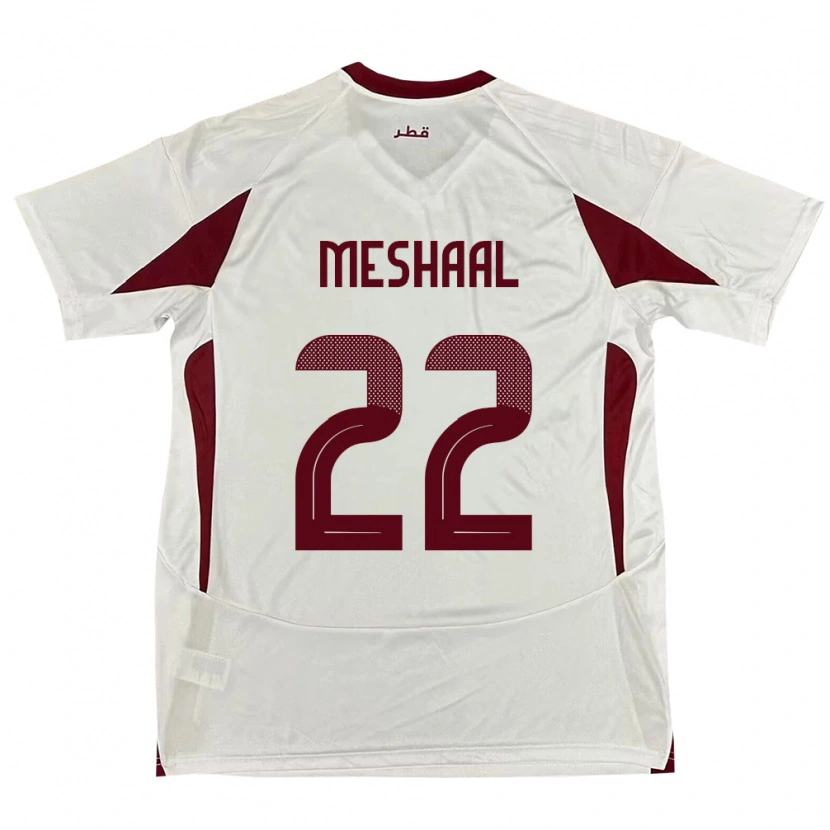 Danxen Kinderen Qatar Meshaal Barsham #22 Wit Uitshirt Uittenue 24-26 T-Shirt