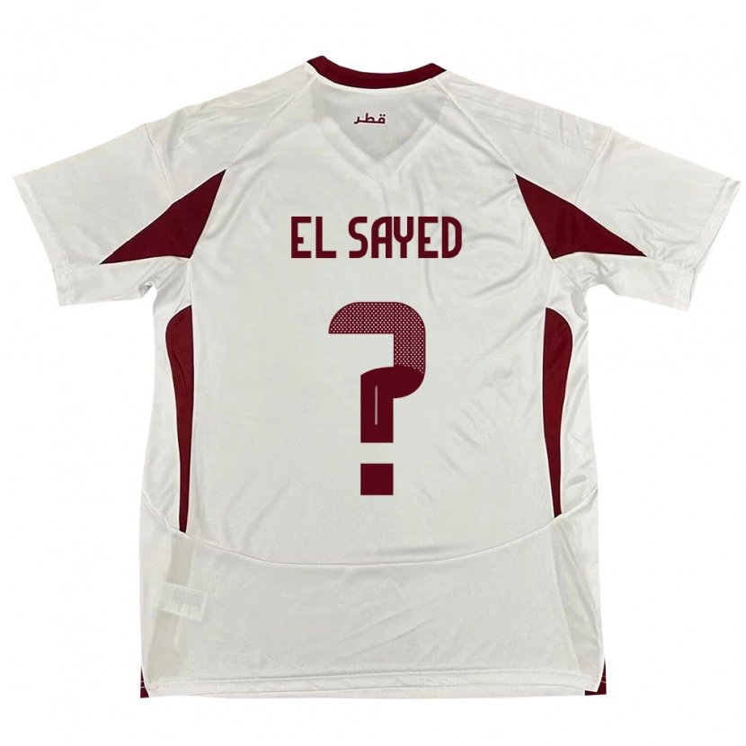 Danxen Kinderen Qatar Mostafa El Sayed #0 Wit Uitshirt Uittenue 24-26 T-Shirt