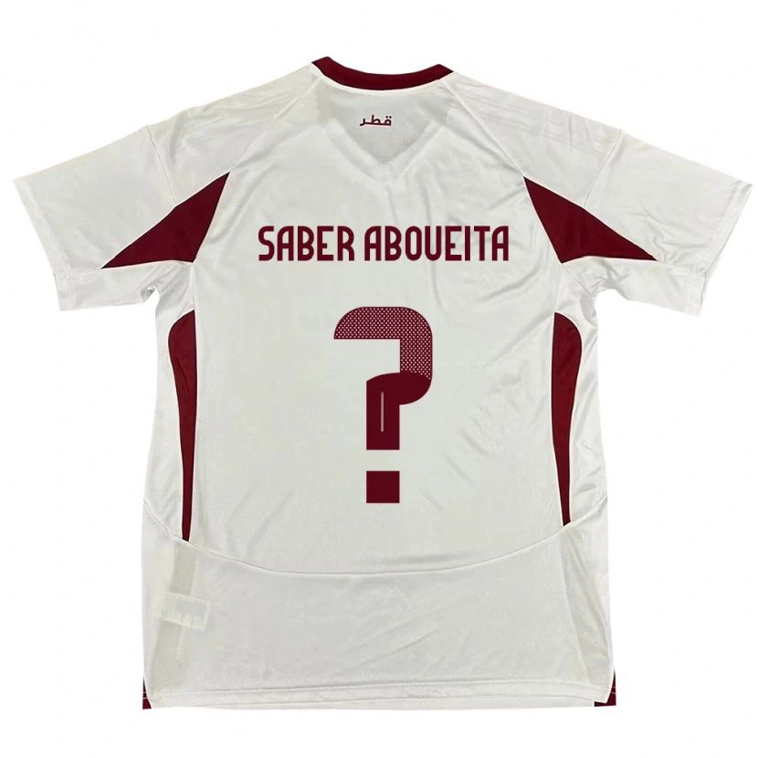 Danxen Kinderen Qatar Ahmed Saber Aboueita #0 Wit Uitshirt Uittenue 24-26 T-Shirt