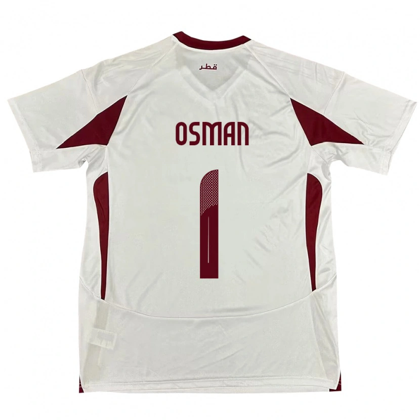 Danxen Kinderen Qatar Abubaker Osman #1 Wit Uitshirt Uittenue 24-26 T-Shirt