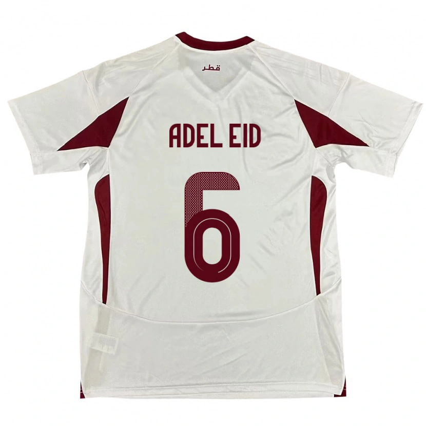 Danxen Kinderen Qatar Bassam Adel Eid #6 Wit Uitshirt Uittenue 24-26 T-Shirt