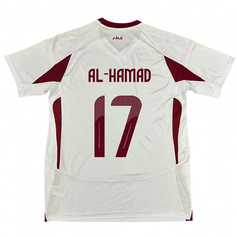 Danxen Kinderen Qatar Jassem Al-Hamad #17 Wit Uitshirt Uittenue 24-26 T-Shirt