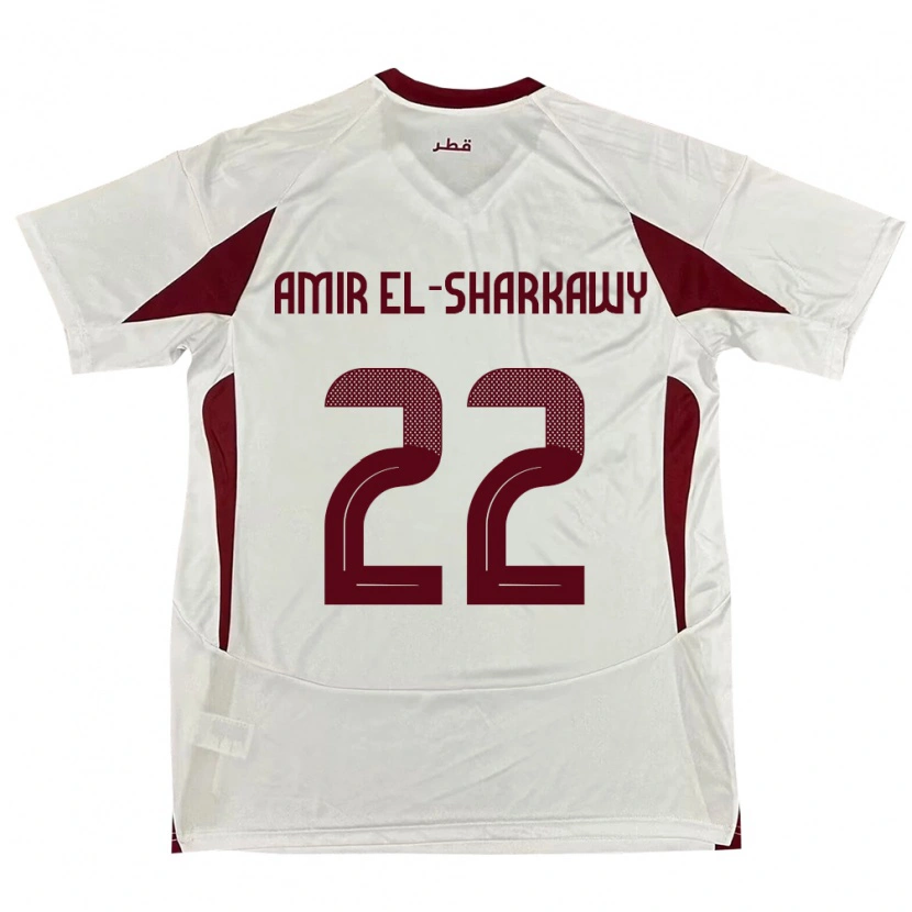 Danxen Kinderen Qatar Galal Amir El-Sharkawy #22 Wit Uitshirt Uittenue 24-26 T-Shirt