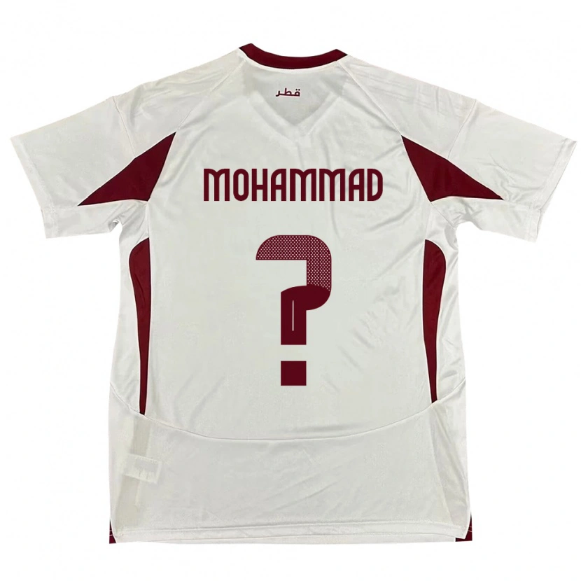 Danxen Kinderen Qatar Khaled Mohammad #0 Wit Uitshirt Uittenue 24-26 T-Shirt