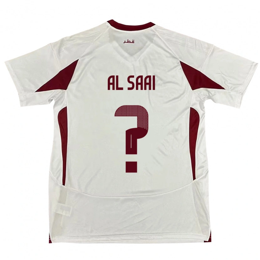 Danxen Kinderen Qatar Abdallah Al Saai #0 Wit Uitshirt Uittenue 24-26 T-Shirt