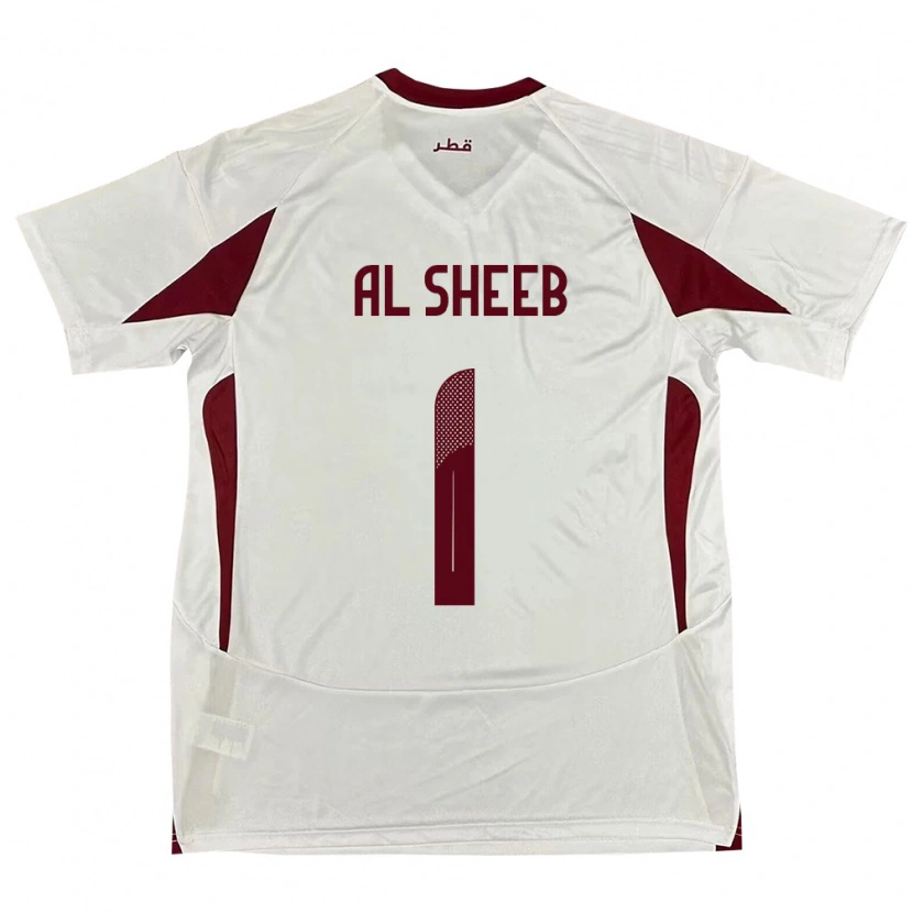 Danxen Kinderen Qatar Saad Al Sheeb #1 Wit Uitshirt Uittenue 24-26 T-Shirt