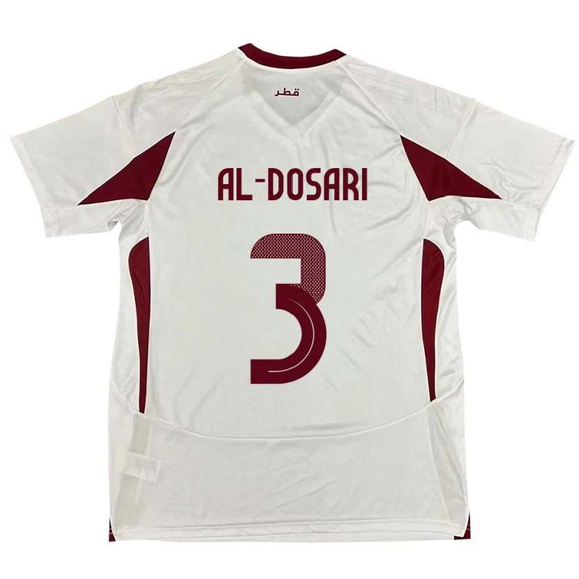 Danxen Kinderen Qatar Dana Al Dosari #3 Wit Uitshirt Uittenue 24-26 T-Shirt
