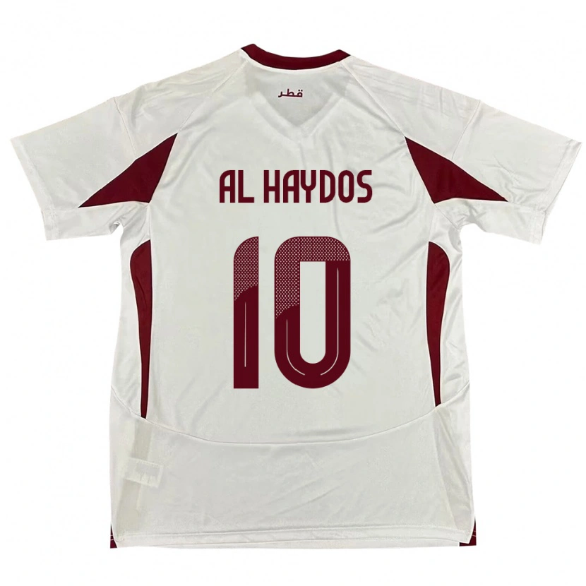 Danxen Kinderen Qatar Hasan Al Haydos #10 Wit Uitshirt Uittenue 24-26 T-Shirt