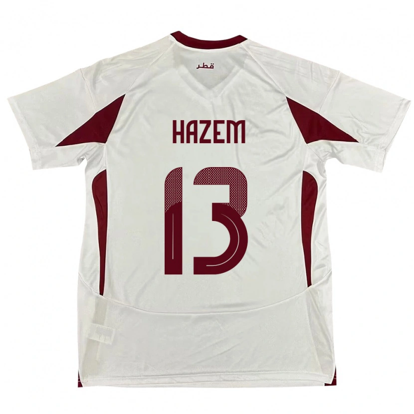 Danxen Kinderen Qatar Hazem Shehata #13 Wit Uitshirt Uittenue 24-26 T-Shirt