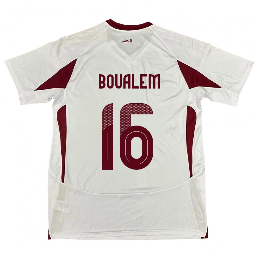 Danxen Kinderen Qatar Boualem Khoukhi #16 Wit Uitshirt Uittenue 24-26 T-Shirt