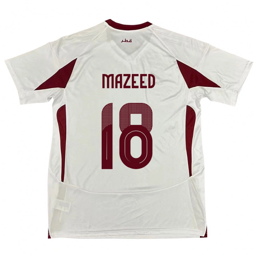 Danxen Kinderen Qatar Khalid Muneer Ali #18 Wit Uitshirt Uittenue 24-26 T-Shirt