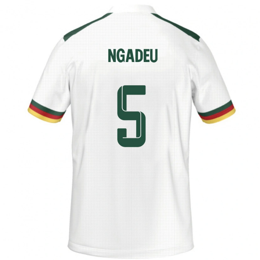 Danxen Kinderen Kameroen Michael Ngadeu #5 Wit Uitshirt Uittenue 24-26 T-Shirt