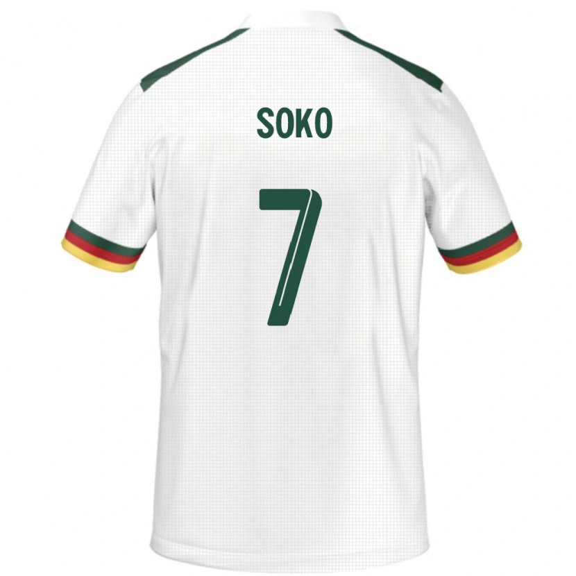 Danxen Kinderen Kameroen Patrick Soko #7 Wit Uitshirt Uittenue 24-26 T-Shirt