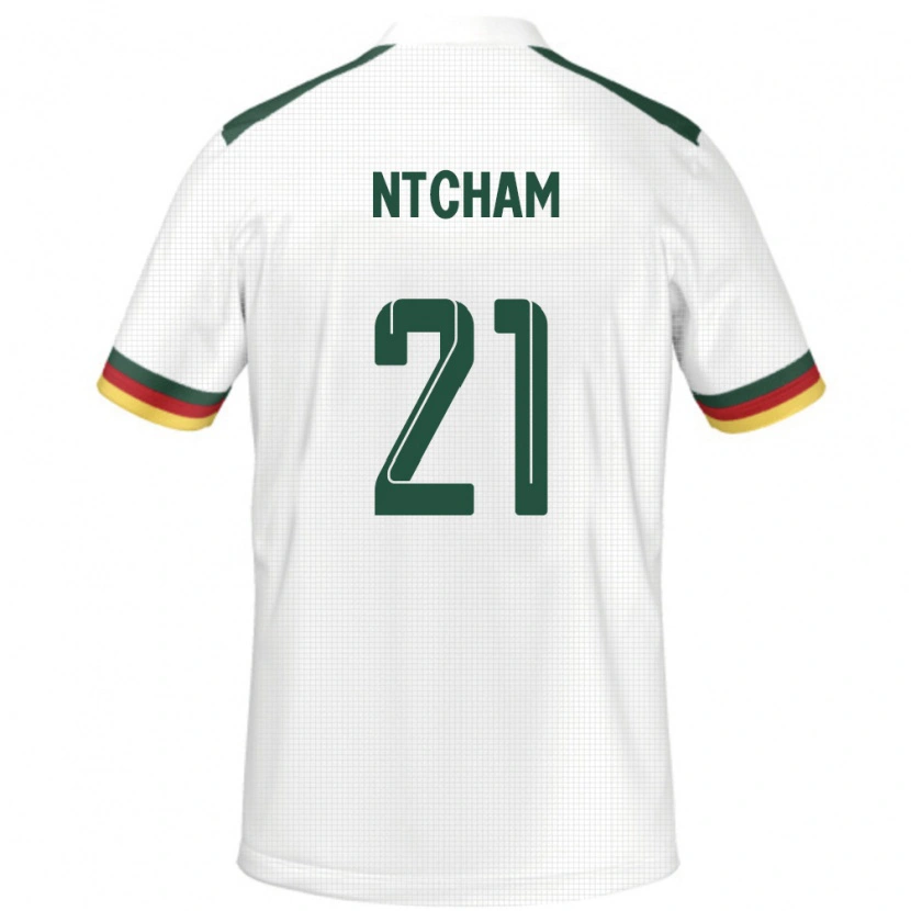 Danxen Kinderen Kameroen Olivier Ntcham #21 Wit Uitshirt Uittenue 24-26 T-Shirt