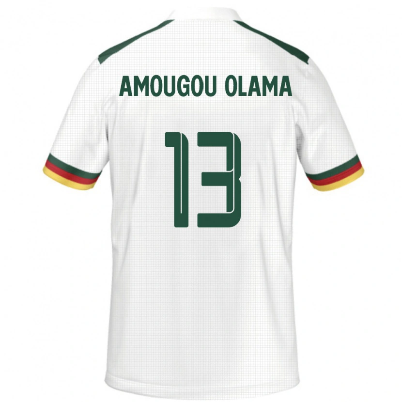 Danxen Kinderen Kameroen Maurel Amougou Olama #13 Wit Uitshirt Uittenue 24-26 T-Shirt