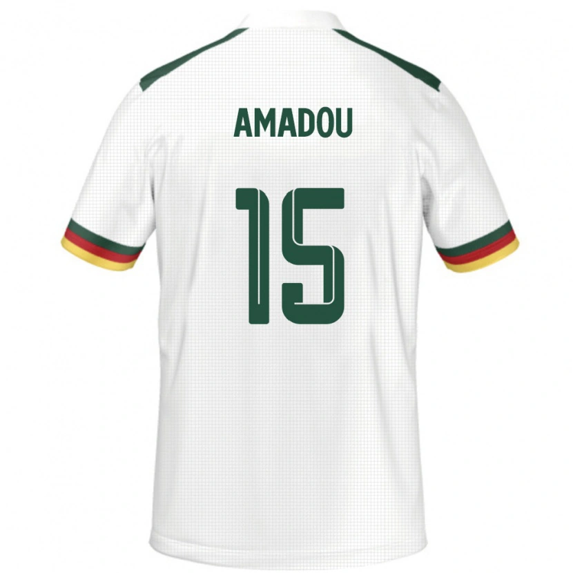 Danxen Kinderen Kameroen Daouda Amadou #15 Wit Uitshirt Uittenue 24-26 T-Shirt