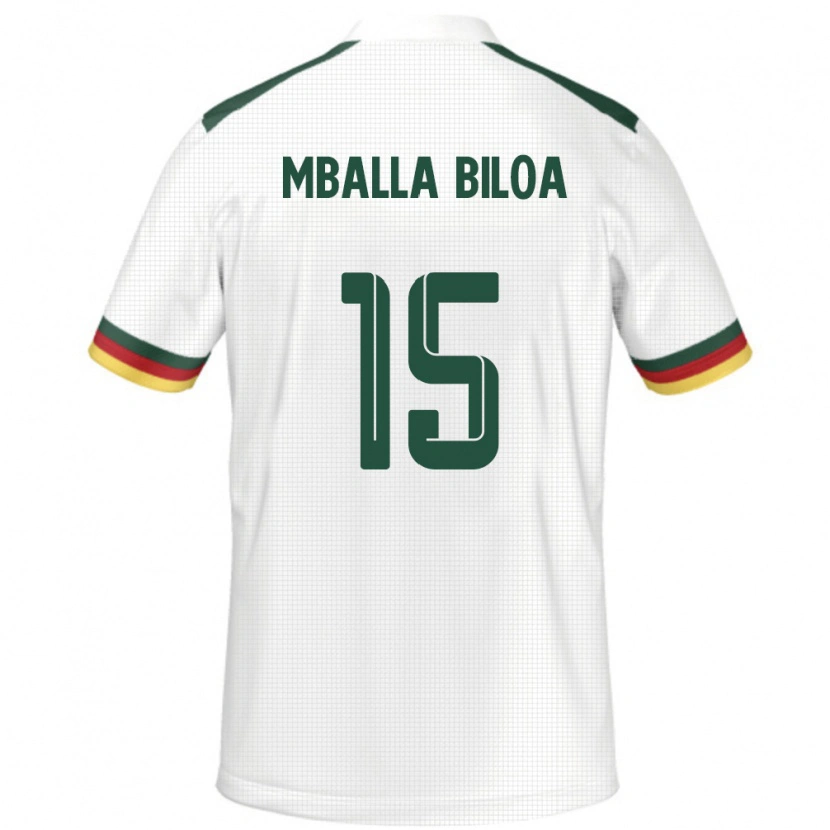 Danxen Kinderen Kameroen Jules Victor Mballa Biloa #15 Wit Uitshirt Uittenue 24-26 T-Shirt