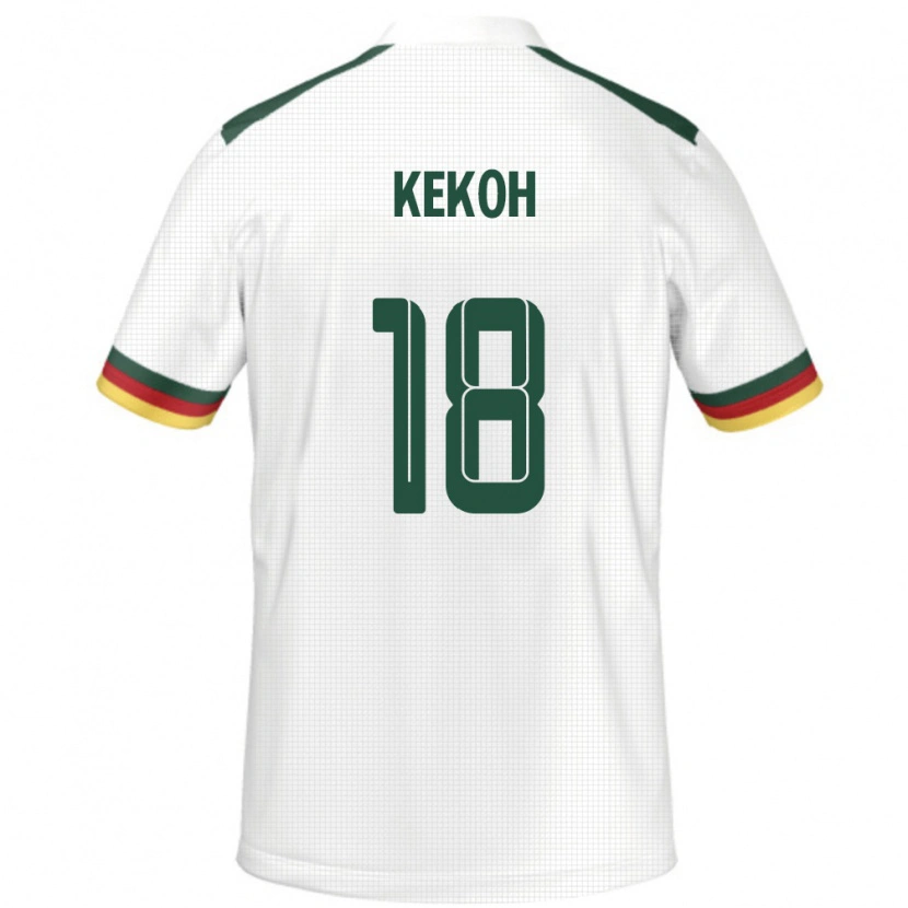 Danxen Kinderen Kameroen Felix Kekoh #18 Wit Uitshirt Uittenue 24-26 T-Shirt