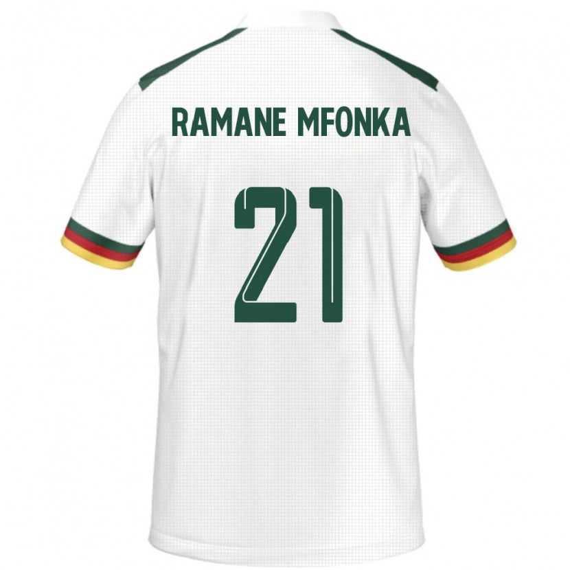 Danxen Kinderen Kameroen Abdel Ramane Mfonka #21 Wit Uitshirt Uittenue 24-26 T-Shirt