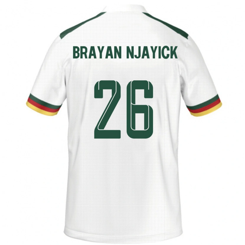 Danxen Kinderen Kameroen Fils Brayan Njayick #26 Wit Uitshirt Uittenue 24-26 T-Shirt